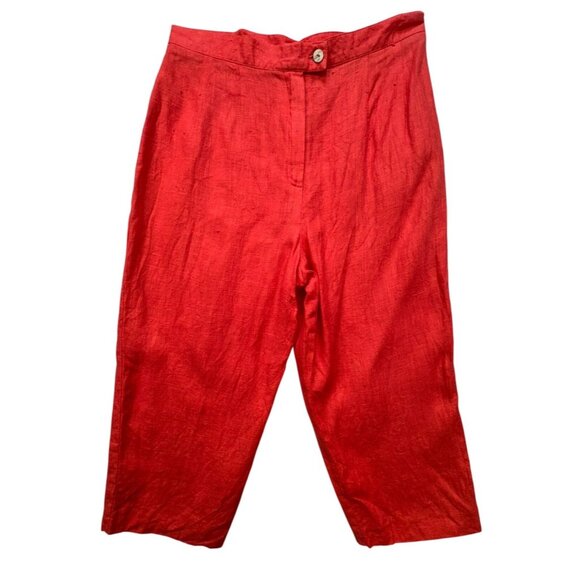 Harve Bernardo Holtzman Collection 100% Linen Two-Piece Set Size 12/14 Coral - Picture 11 of 16